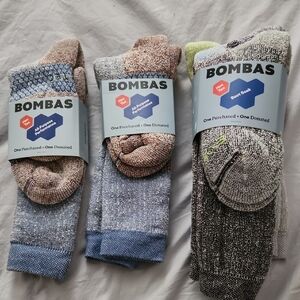 Bombas Unisex Casual Socks - Blue, Brown, Gray Mix